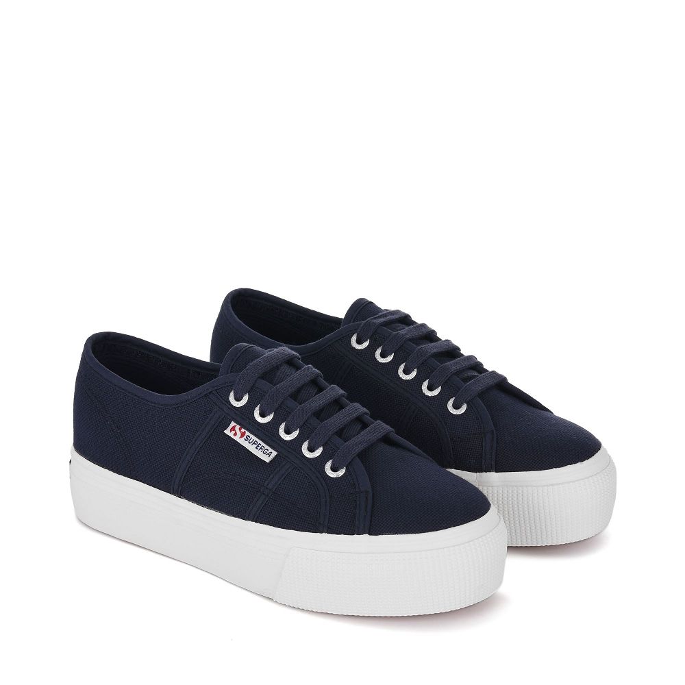 Superga 2790acotw Linea Up And Down Blue Platform Sneakers - Women's Sneakers USA | US7817446